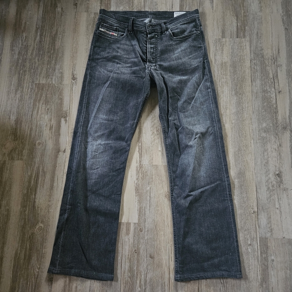 Diesel Inndustry Men's Quratt Black Jeans Bytton Fly 100 Cow Leather 33x32 - Picture 1 of 12